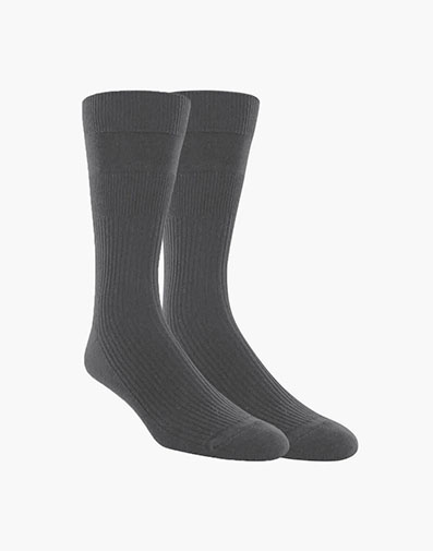 2-Pack Non-Binding Men's Crew Dress Socks in Gray for $10.00 dollars.