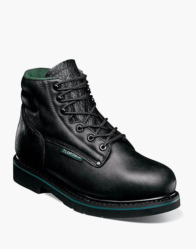 Utility Work Steel Toe Black Plain Toe Lace Up Boot in Black for $180.00 dollars.