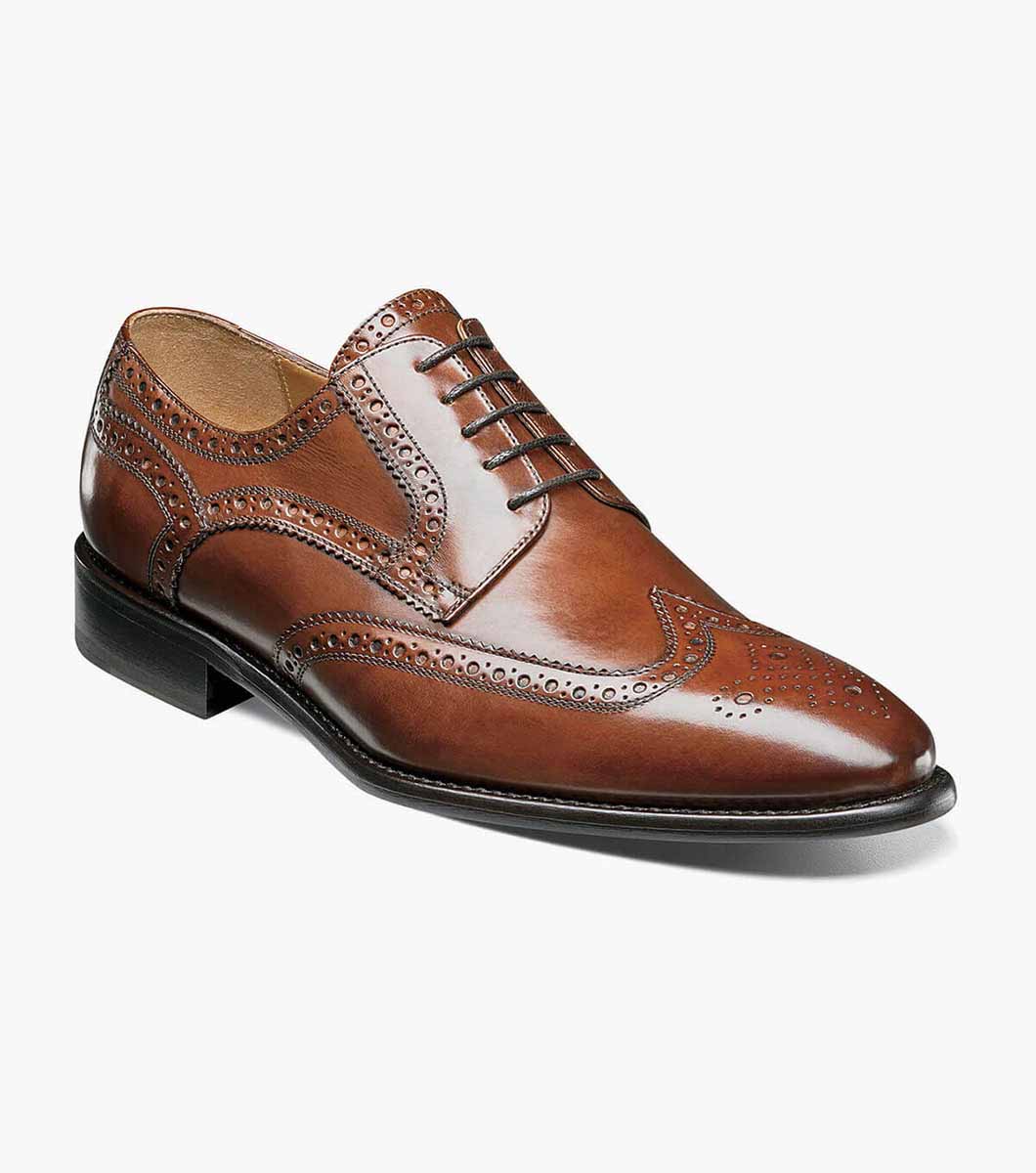 Men’s Dress Shoes | Cognac Wingtip Oxford | Florsheim Venucci