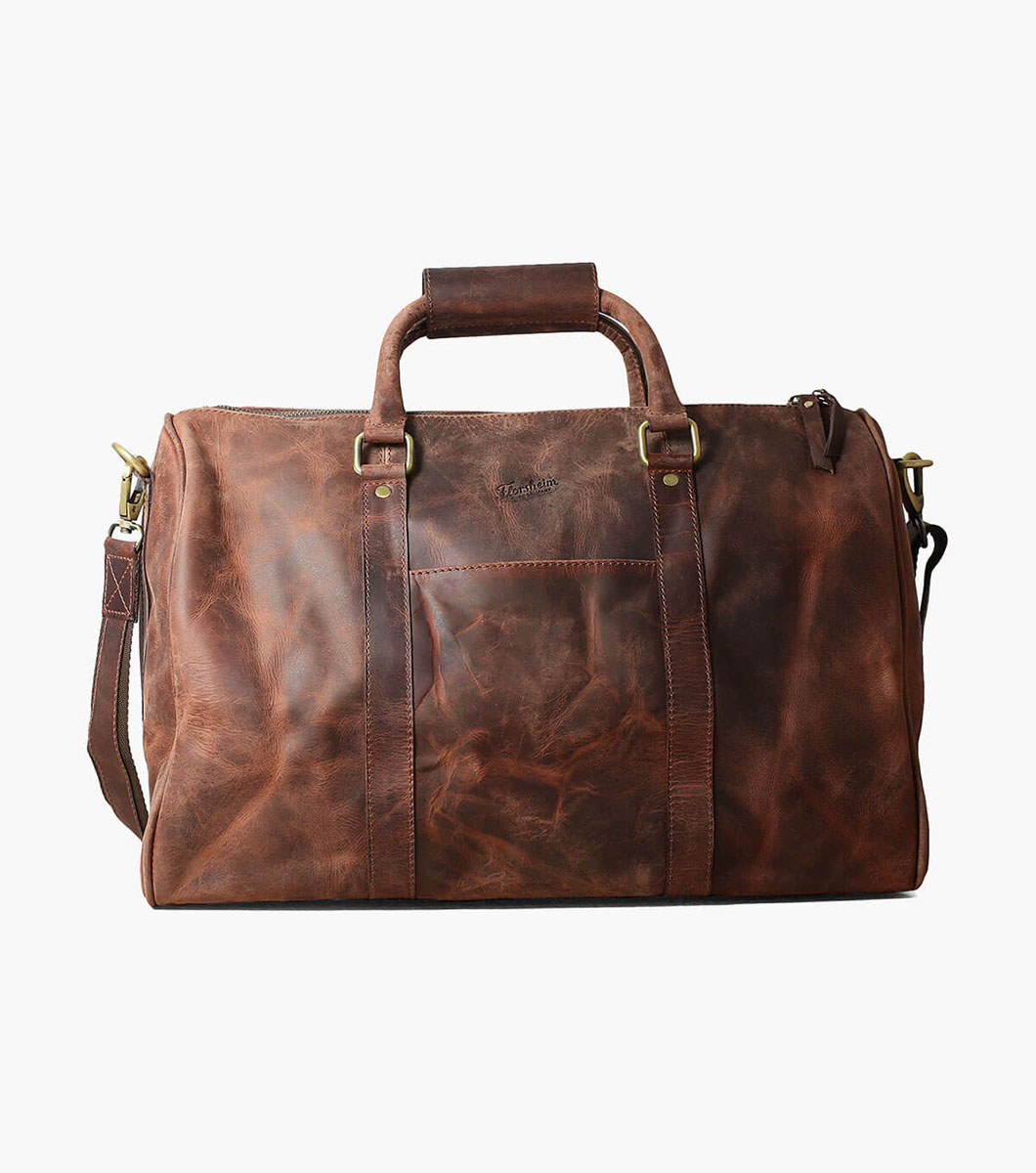 Download Men's Bags | Dark Brown Leather Gym Bag | Florsheim Kendall