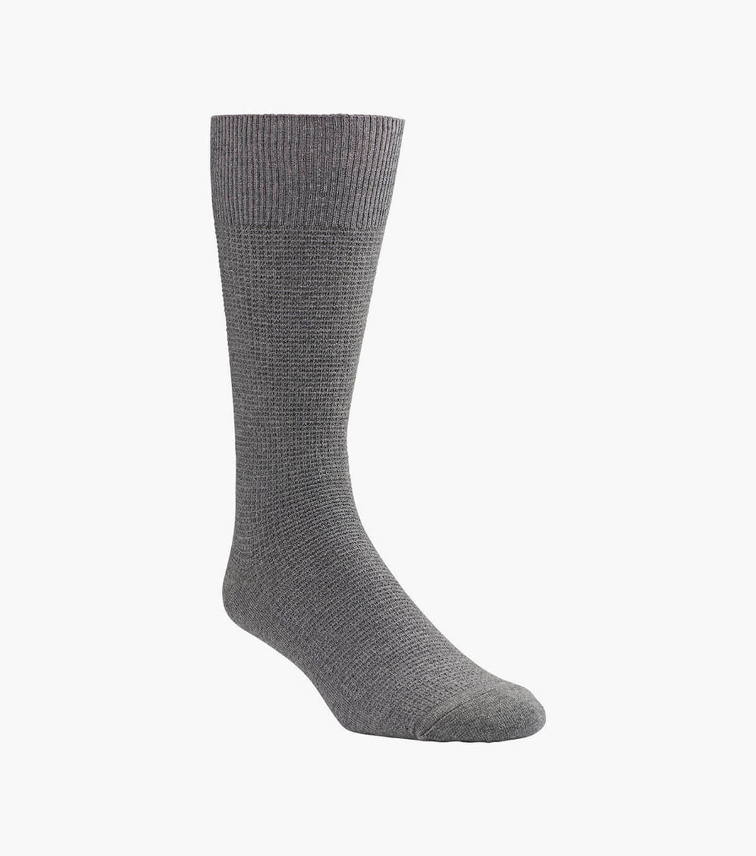 Men’s Socks | Gray Men's Crew Dress Socks | Florsheim Waffle Knit