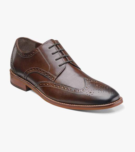 Men's Extended Widths and Sizes Shoes | Brown Wingtip Oxford ...