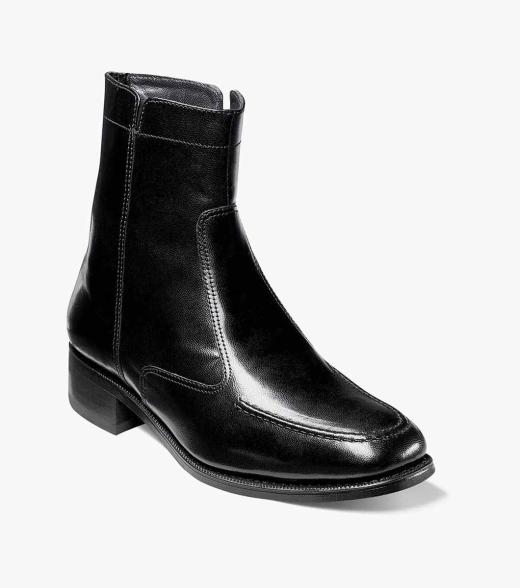 Men’s Boots | Black Moc Toe Zipper Boot | Florsheim Essex