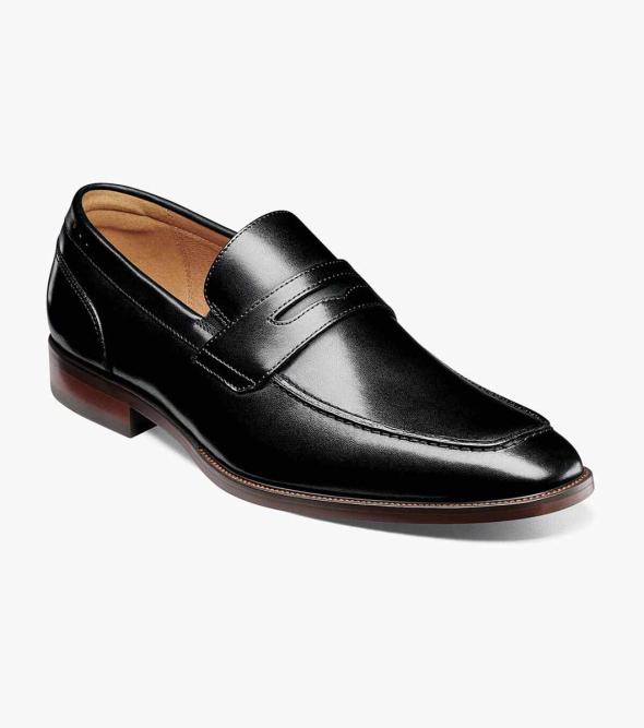 Men’s Dress Shoes | Black Moc Toe Penny Loafer | Florsheim Postino