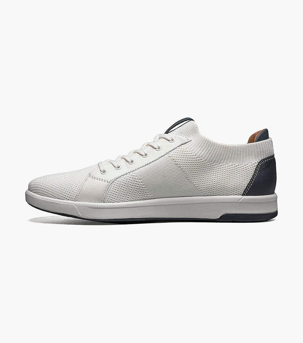 Newest Shoes | White Knit Lace To Toe Sneaker | Florsheim Crossover