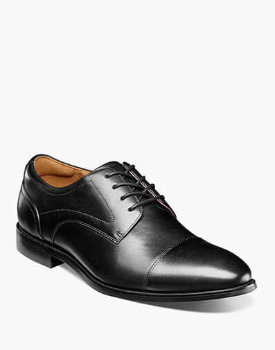 Rucci Cap Toe Oxford in Black Smooth for $130.00 dollars.