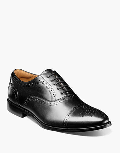 Rucci Cap Toe Balmoral Oxford in Black Smooth for $130.00 dollars.