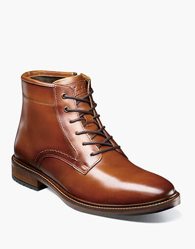 Forge Plain Toe Lace Up Boot in Cognac for $120.00 dollars.