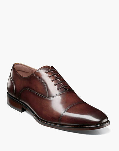 Sorrento Lux Cap Toe Balmoral Oxford in Brown for $130.00 dollars.