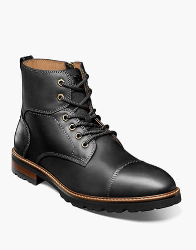 Renegade Cap Toe Lace Up Boot in Black CH for $150.00 dollars.