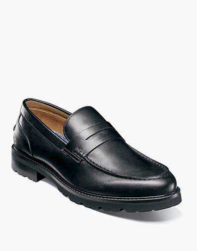 Renegade Moc Toe Penny Loafer in Black for $130.00 dollars.