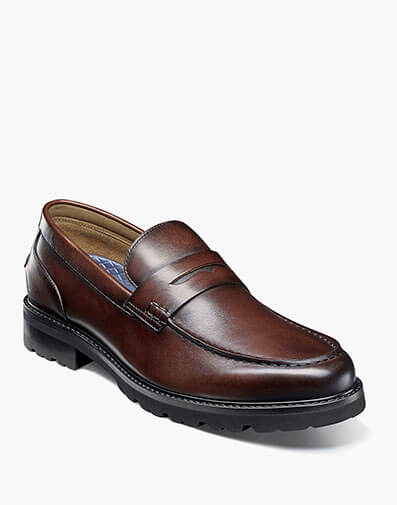 Renegade Moc Toe Penny Loafer in Brown for $130.00 dollars.