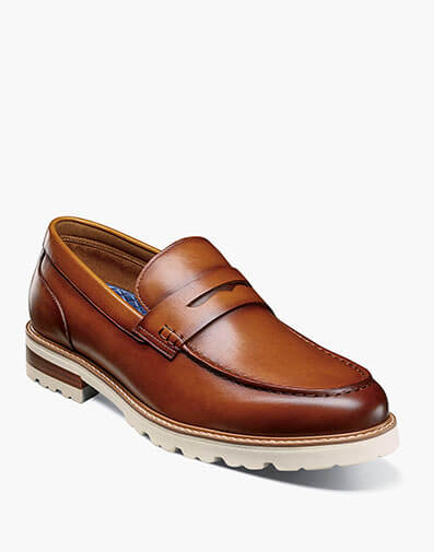 Renegade Moc Toe Penny Loafer in Cognac Multi for $130.00 dollars.