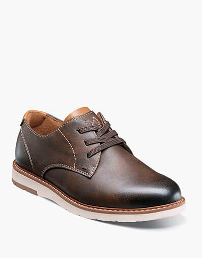 Vibe Jr. Boys Plain Toe Oxford in Brown CH for $59.95 dollars.