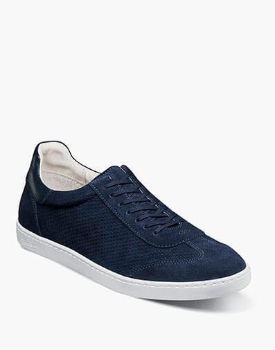 Caravaggio T-Toe Lace Up Sneaker in Navy Suede for $195.00 dollars.