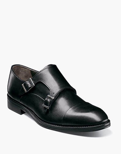 Benton Cap Toe Double Monk Strap in Black for $195.00 dollars.