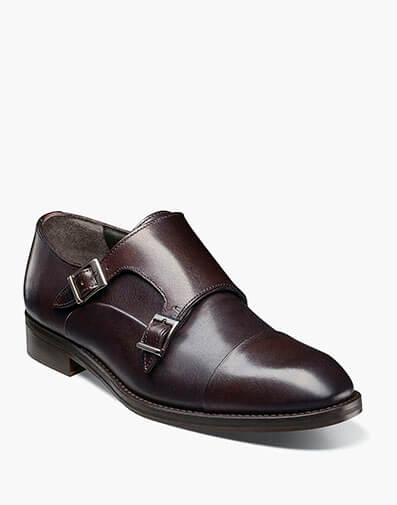 Benton Cap Toe Double Monk Strap in Brown for $195.00 dollars.