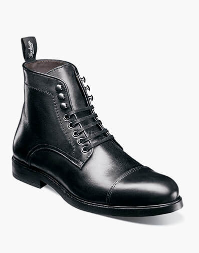 Orlando Cap Toe Lace Up Boot in Black for $225.00 dollars.