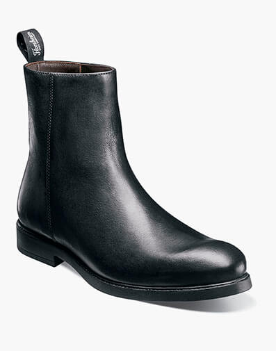 Orlando Plain Toe Zip Boot in Black for $225.00 dollars.