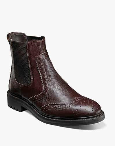 Laredo Wingtip Chelsea Boot in Dark Brown for $225.00 dollars.