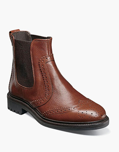 Laredo Wingtip Chelsea Boot in Tan Grain for $225.00 dollars.