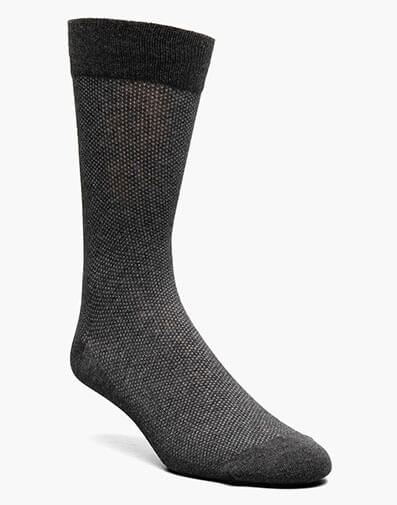 Pindot Men’s Crew Dress Socks in Charcoal for $12.00 dollars.