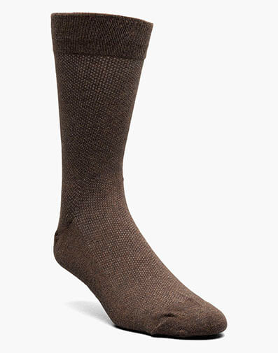 Pindot Men’s Crew Dress Socks in Brown for $12.00 dollars.