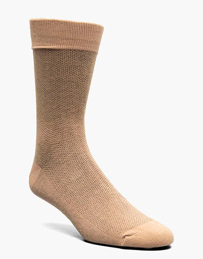 Pindot Men’s Crew Dress Socks in Tan for $12.00 dollars.