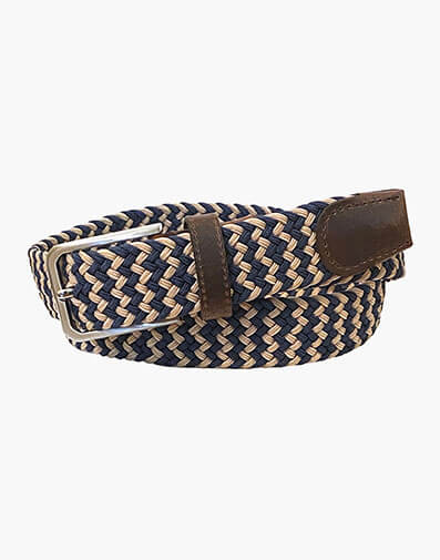 Myles Woven Elastic Belt in Navy Multi for $45.00 dollars.